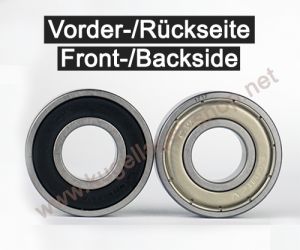 CW-Kugellager LUV-ZV Vergleich Vorderseite und Rückseite 18x33x8